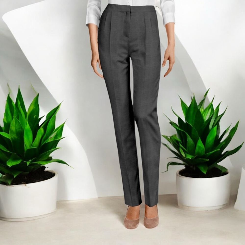 Liz Claiborne Collection Wool Gray High-Waisted Trousers - Picture 7 of 16
